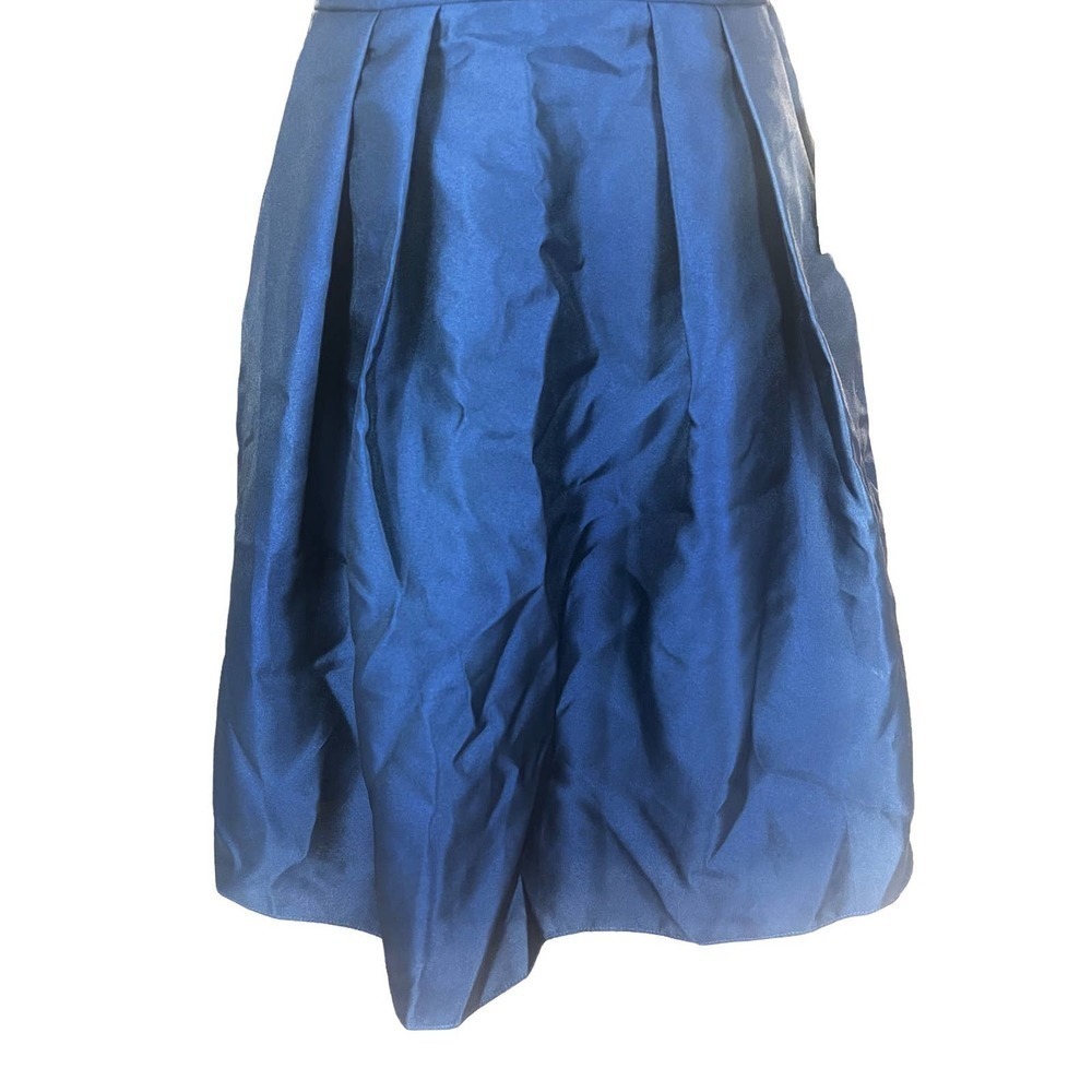 ALFRED SUNG MIDNIGHT BLUE V- NECK SATIN COCKTAIL DRESS SIZE 8 NWT - Picture 9 of 14